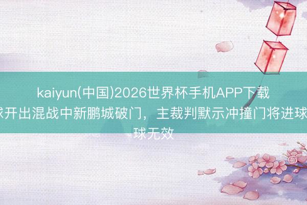 kaiyun(中国)2026世界杯手机APP下载 角球开出混战中新鹏城破门，主裁判默示冲撞门将进球无效