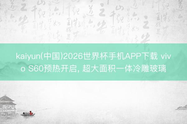kaiyun(中国)2026世界杯手机APP下载 vivo S60预热开启, 超大面积一体冷雕玻璃