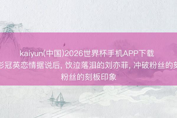 kaiyun(中国)2026世界杯手机APP下载 被曝与彭冠英恋情据说后， 饮泣落泪的刘亦菲， 冲破粉丝的刻板印象