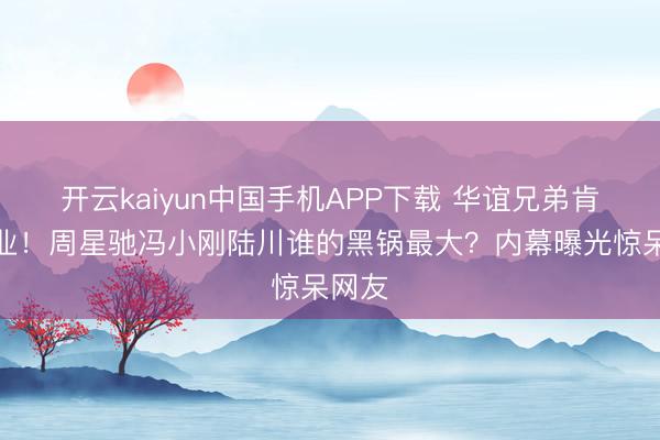 开云kaiyun中国手机APP下载 华谊兄弟肯求歇业！周星驰冯小刚陆川谁的黑锅最大？内幕曝光惊呆网友