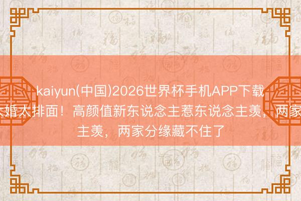 kaiyun(中国)2026世界杯手机APP下载 赵海燕犬子大婚太排面！高颜值新东说念主惹东说念主羡，两家分缘藏不住了