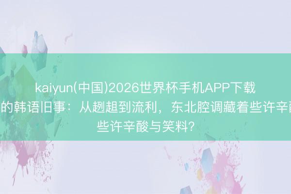kaiyun(中国)2026世界杯手机APP下载 韩庚鹿晗的韩语旧事：从趔趄到流利，东北腔调藏着些许辛酸与笑料？