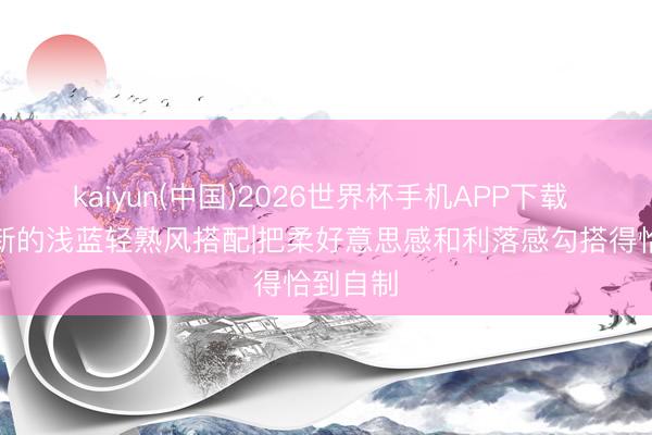 kaiyun(中国)2026世界杯手机APP下载 和气极新的浅蓝轻熟风搭配|把柔好意思感和利落感勾搭得恰到自制